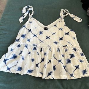 GAP Tie Dyed Tie Strap Babydoll Tank